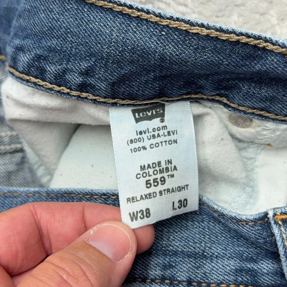 Vintage Levis Jeans Y2k Mens 38x30 Blue 559 Relaxed Straight Leg Denim Pants